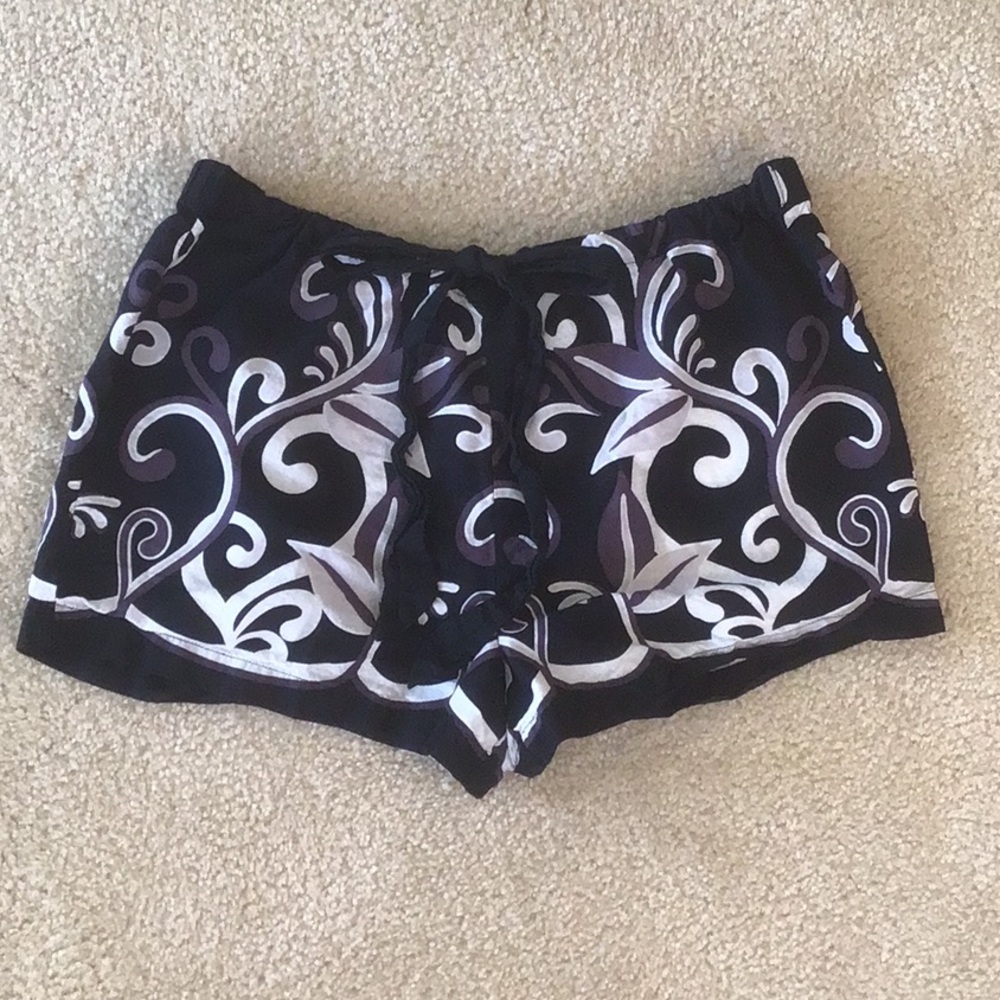 Ambrielle Sleep Shorts, Size Medium, Black/White/Gray